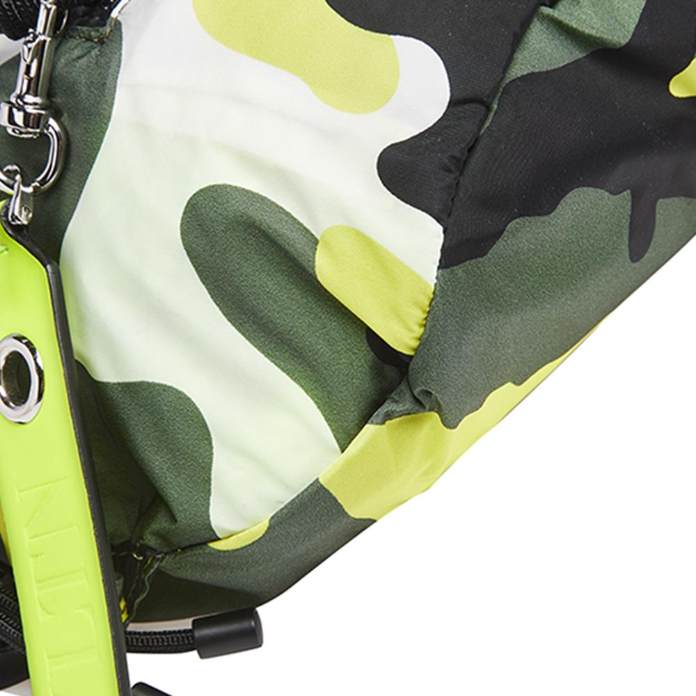 Valentino Green/Yellow Camouflage Printed Nylon Belt Bag 1