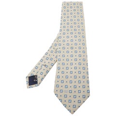 Corbata de seda con estampado cuadrado Valentino Greige