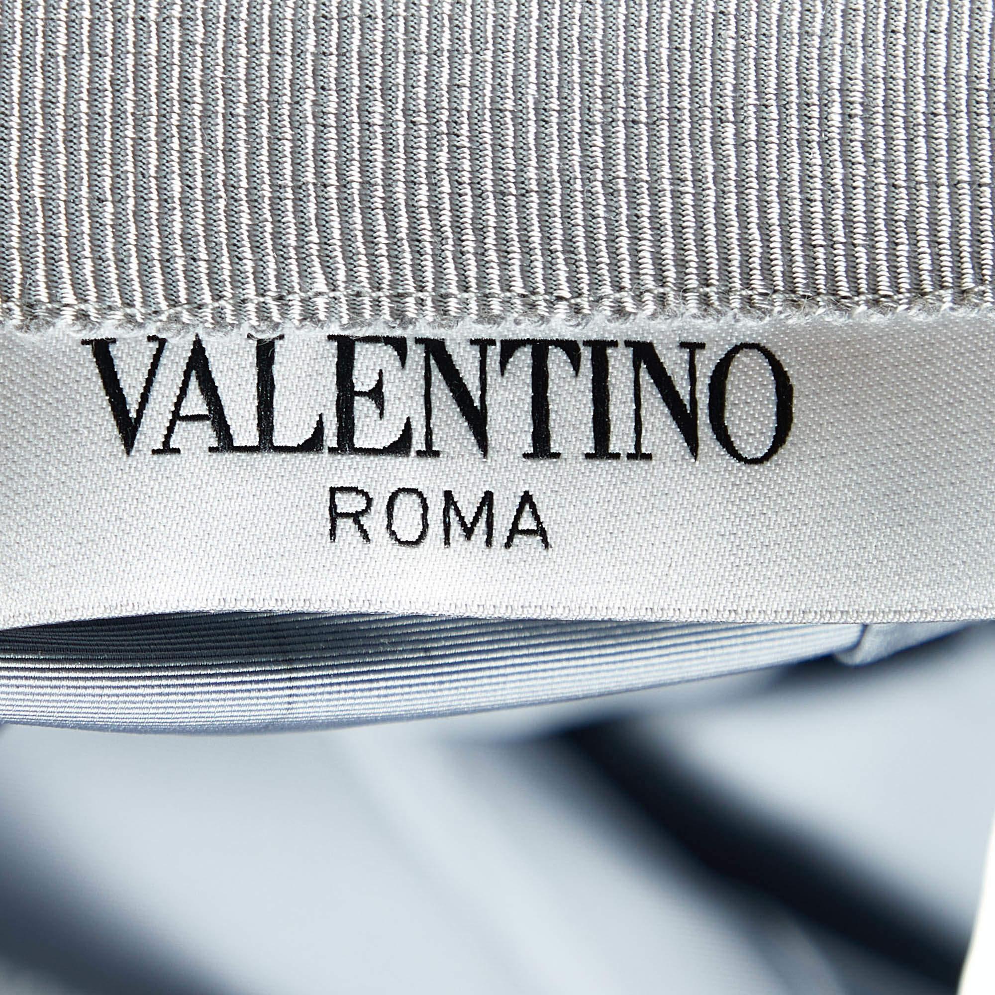 Valentino Grau karierter knielanger Rock aus Faille in Knielänge M Damen im Angebot