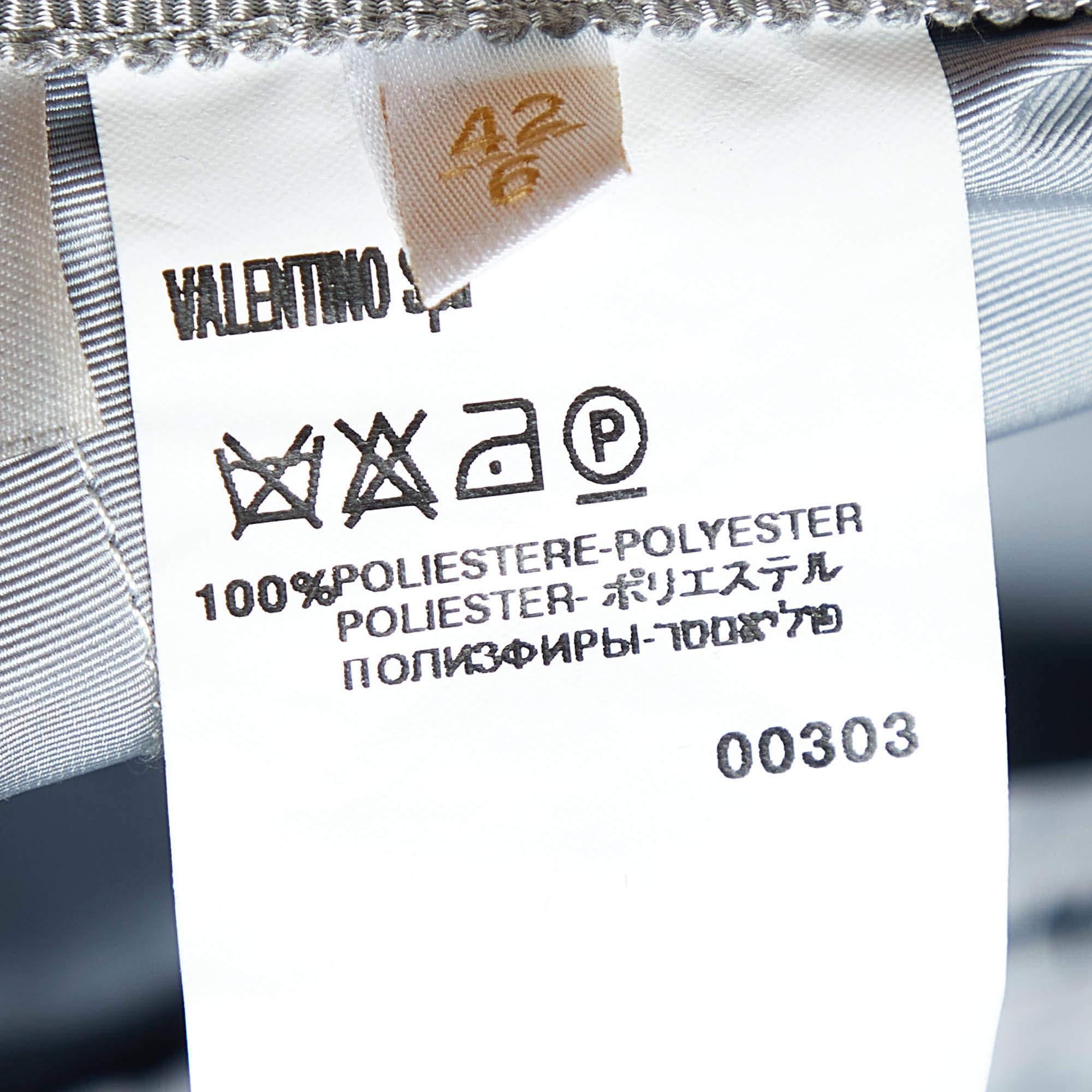 Valentino Grau karierter knielanger Rock aus Faille in Knielänge M im Angebot 1