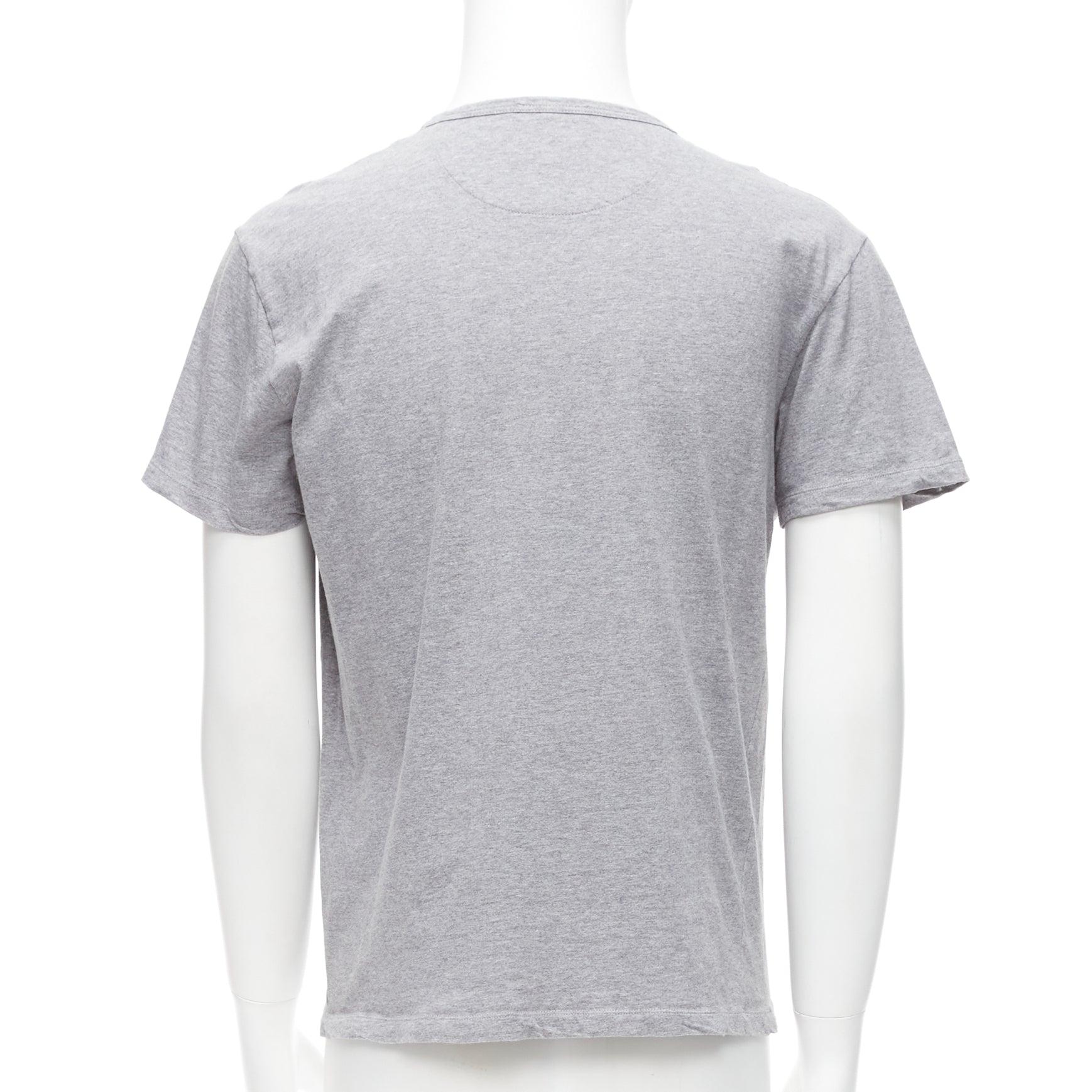 Uomo Valentino, tshirt girocollo in cotone grigio multicolore con patch Cuban Flower M. in vendita