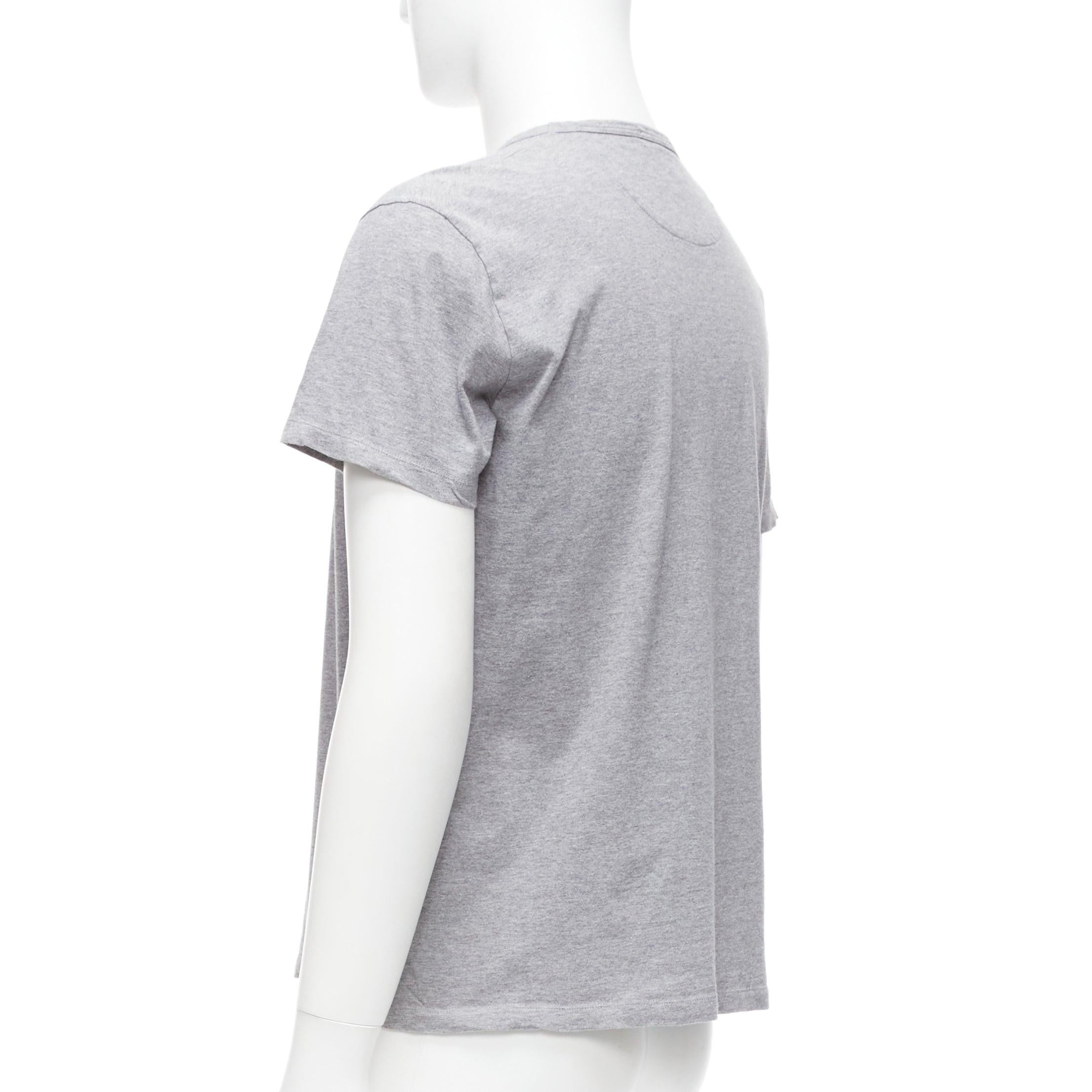 Valentino, tshirt girocollo in cotone grigio multicolore con patch Cuban Flower M. in vendita 1