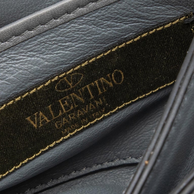 Valentino Grey Leather Camo Crystal Embellished Flap Bag For Sale at 1stDibs