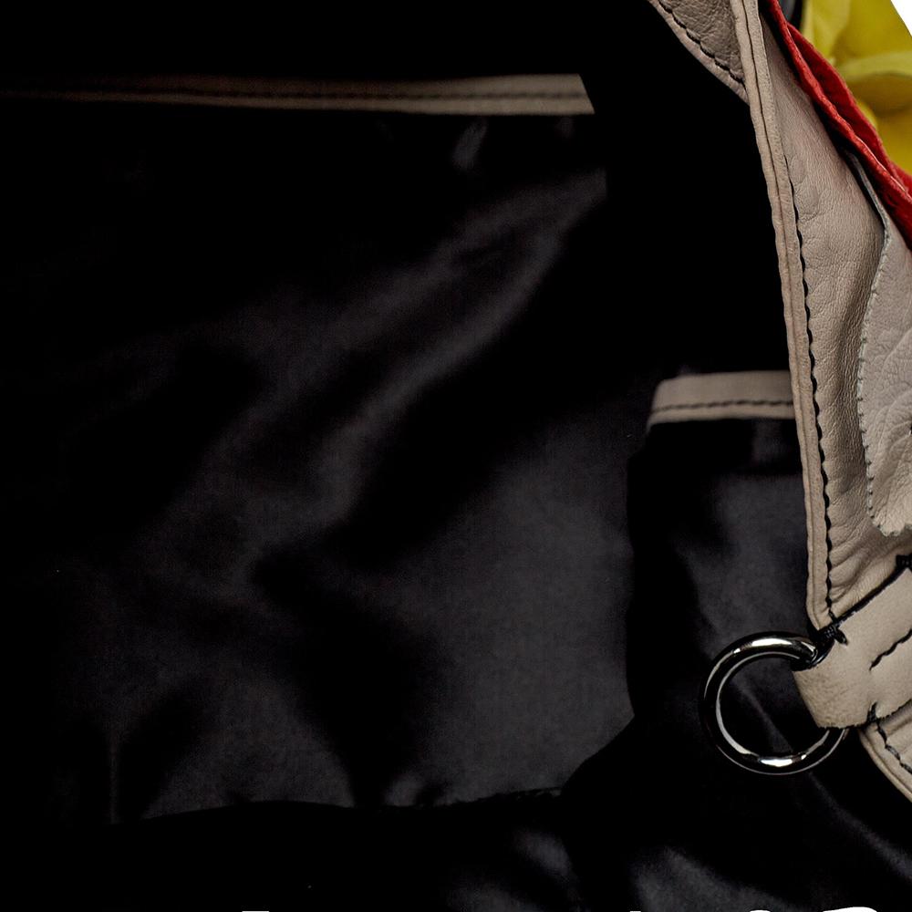 Valentino Tote in pelle grigia con applicazioni floreali 4