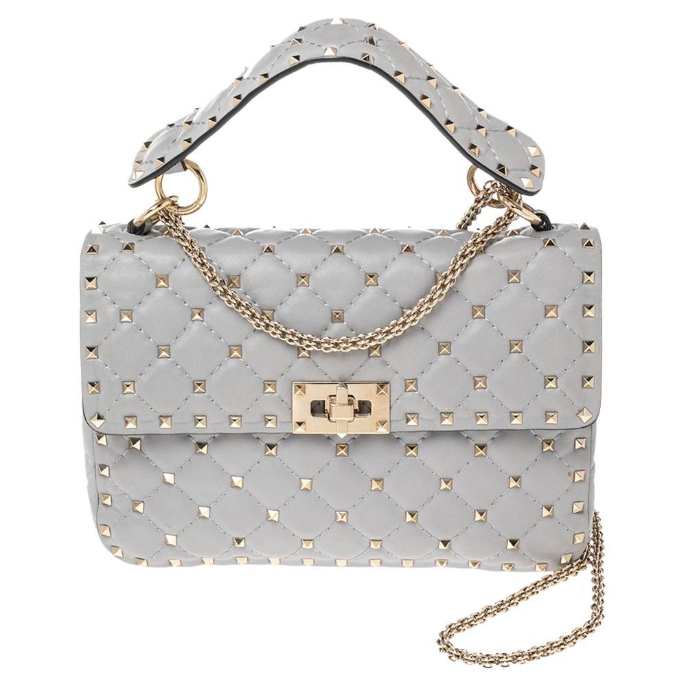 Valentino Metallic Beige Leather Urban Lace Satchel For Sale at 1stDibs