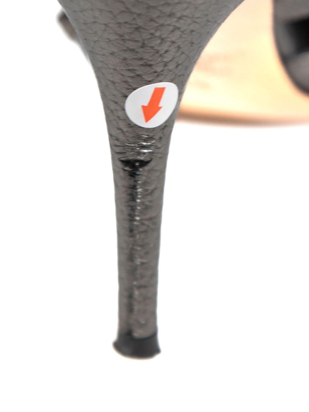 Valentino Grey Leather Metallic Rockstud Heels Size IT 36.5 For Sale 3