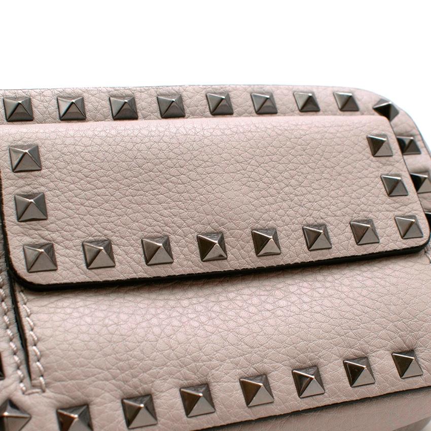Valentino Grey Leather Rockstud Mini Shoulder Bag  1
