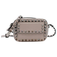 Valentino Grey Leather Rockstud Mini Shoulder Bag 