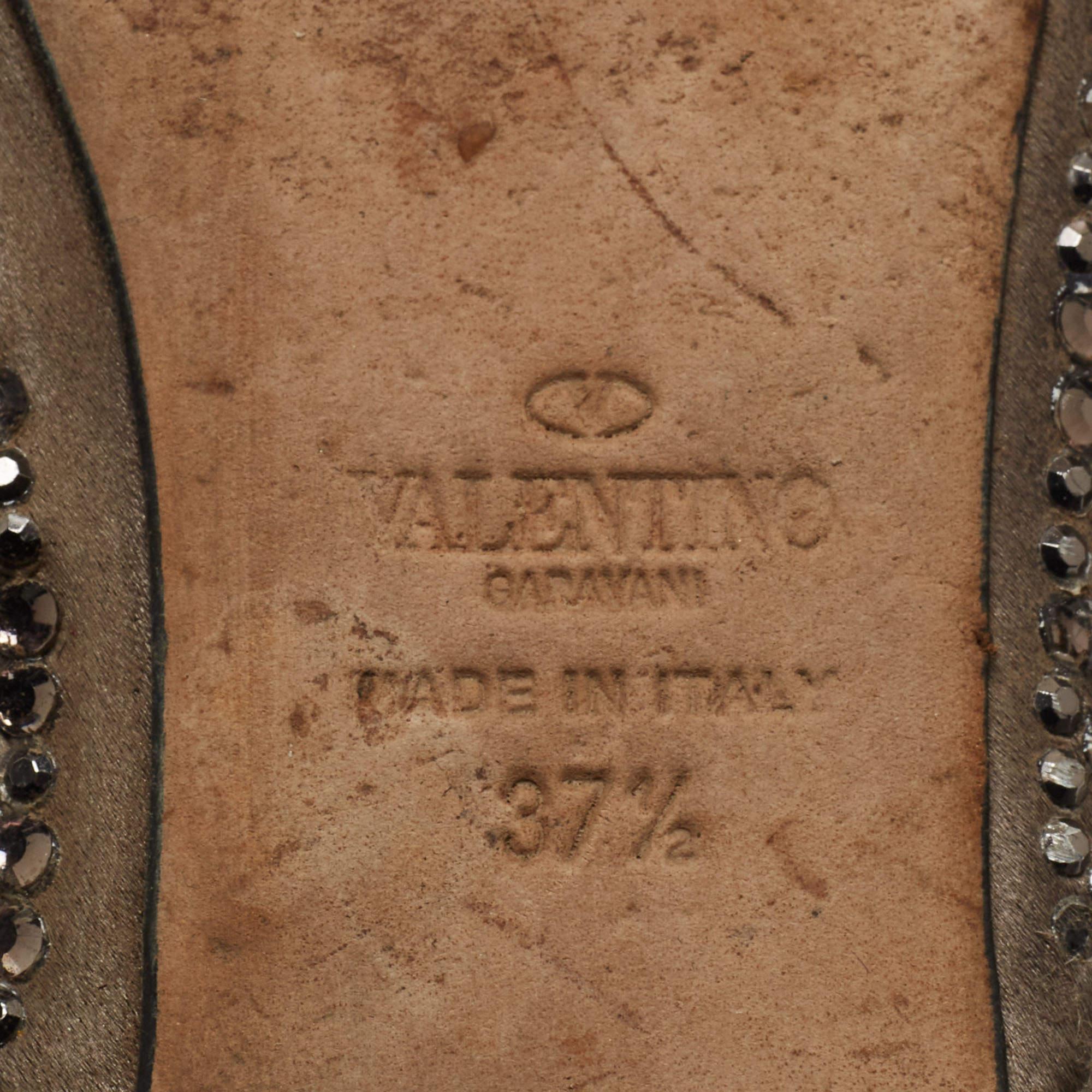 Valentino Ballerines grises ornées de cristaux, taille 37,5 3