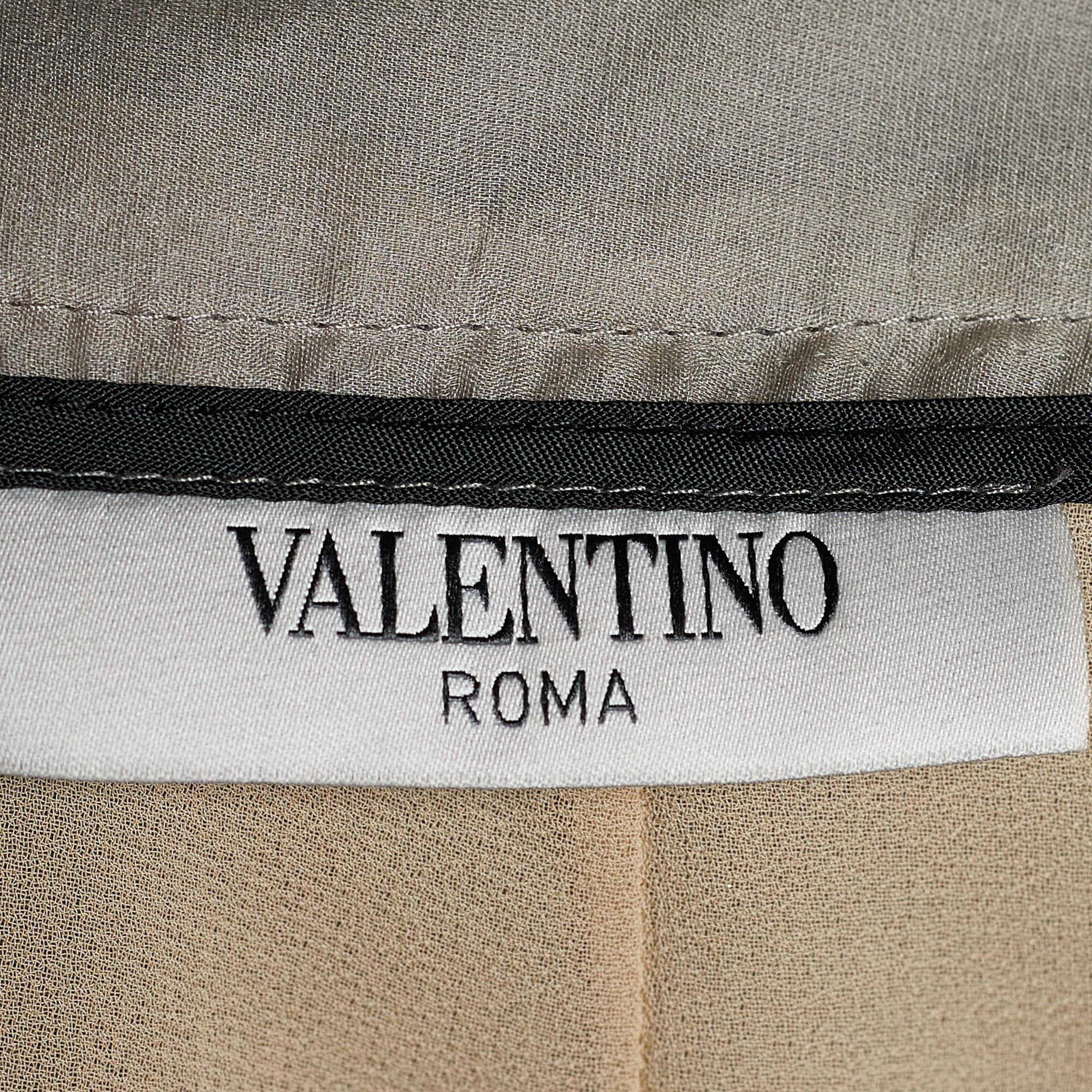 Valentino Grauer Rock aus Seide mit Faltendetail L Damen im Angebot