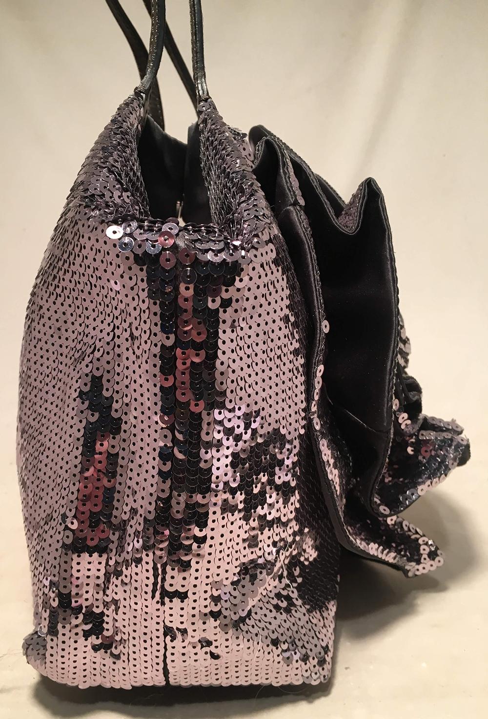 grey sequin bag
