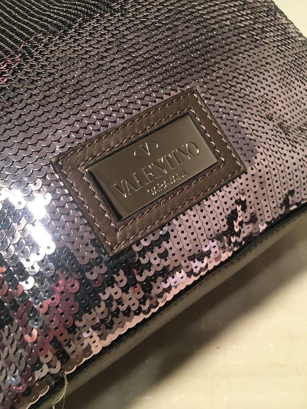 black sequin tote bag