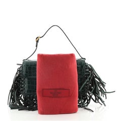 Valentino Gryphon Fringe Flap Bag Crocodile Mini