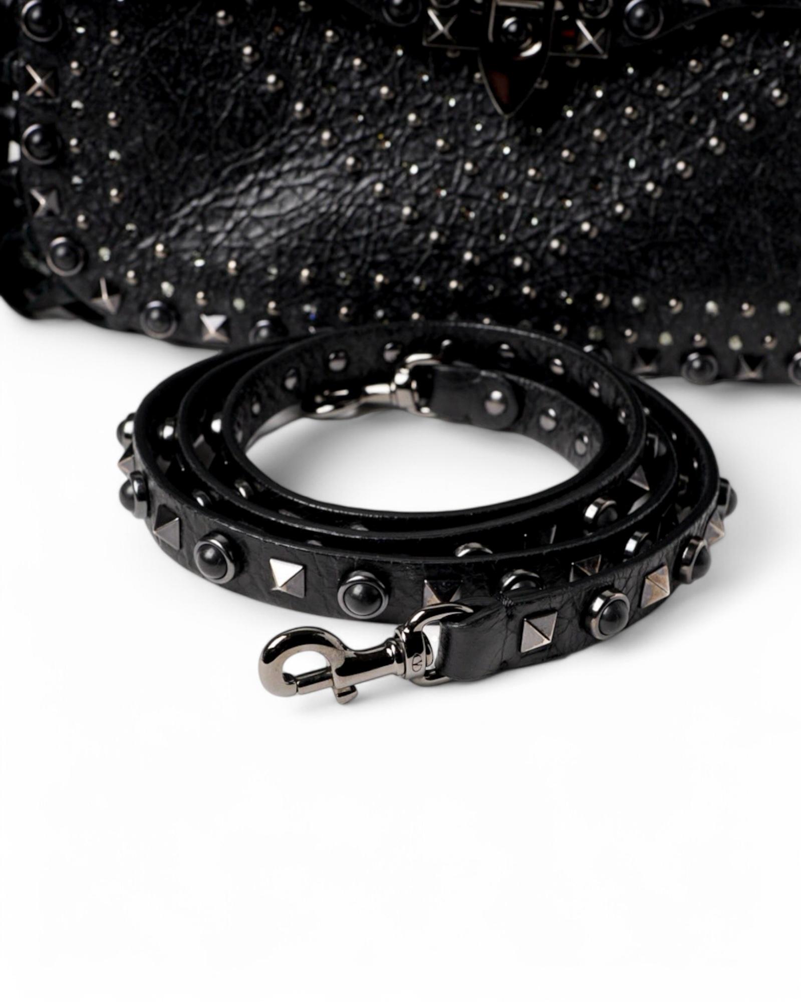Valentino Guitar Rockstud Flecos Pequeños Negro en venta 6