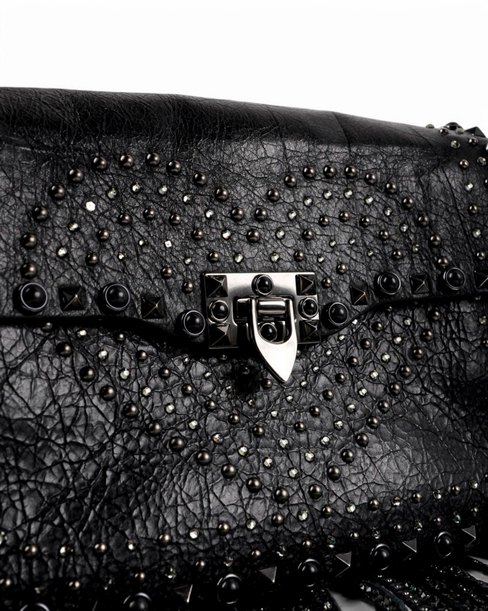 Valentino Guitar Rockstud Flecos Pequeños Negro en venta 8