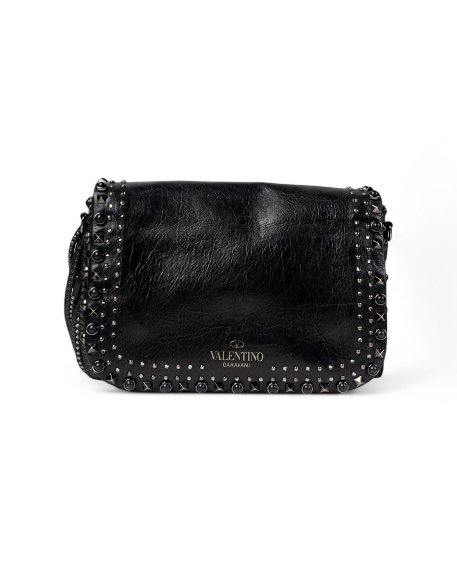 Valentino Guitar Rockstud Flecos Pequeños Negro Black en venta