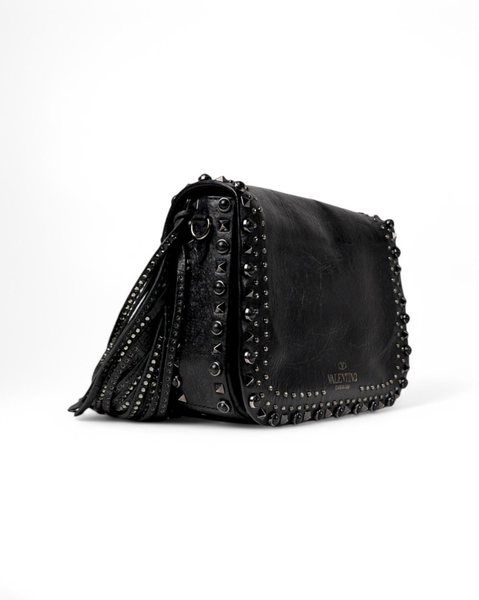 Valentino Guitar Rockstud Flecos Pequeños Negro en venta 1