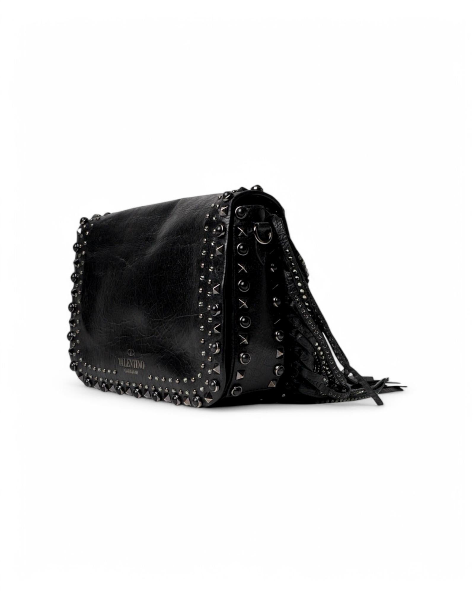 Valentino Guitar Rockstud Flecos Pequeños Negro en venta 2