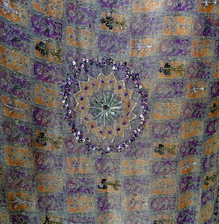 Women's Valentino Hand Beaded Sari Silk Asymmetrical Evening Dress