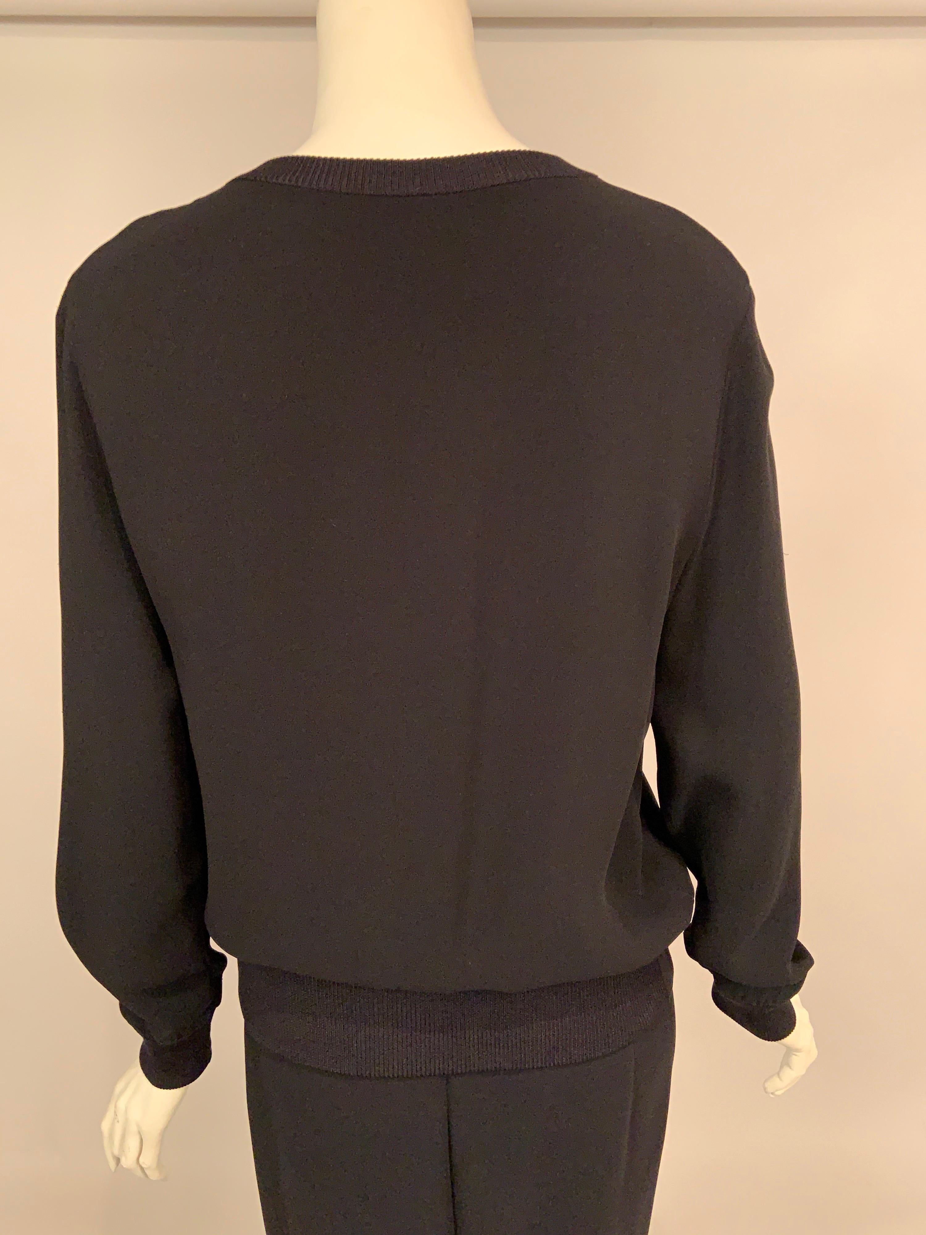 Valentino Haute Couture Black Silk Pullover Top, Skinny Pants and a Long Skirt 9