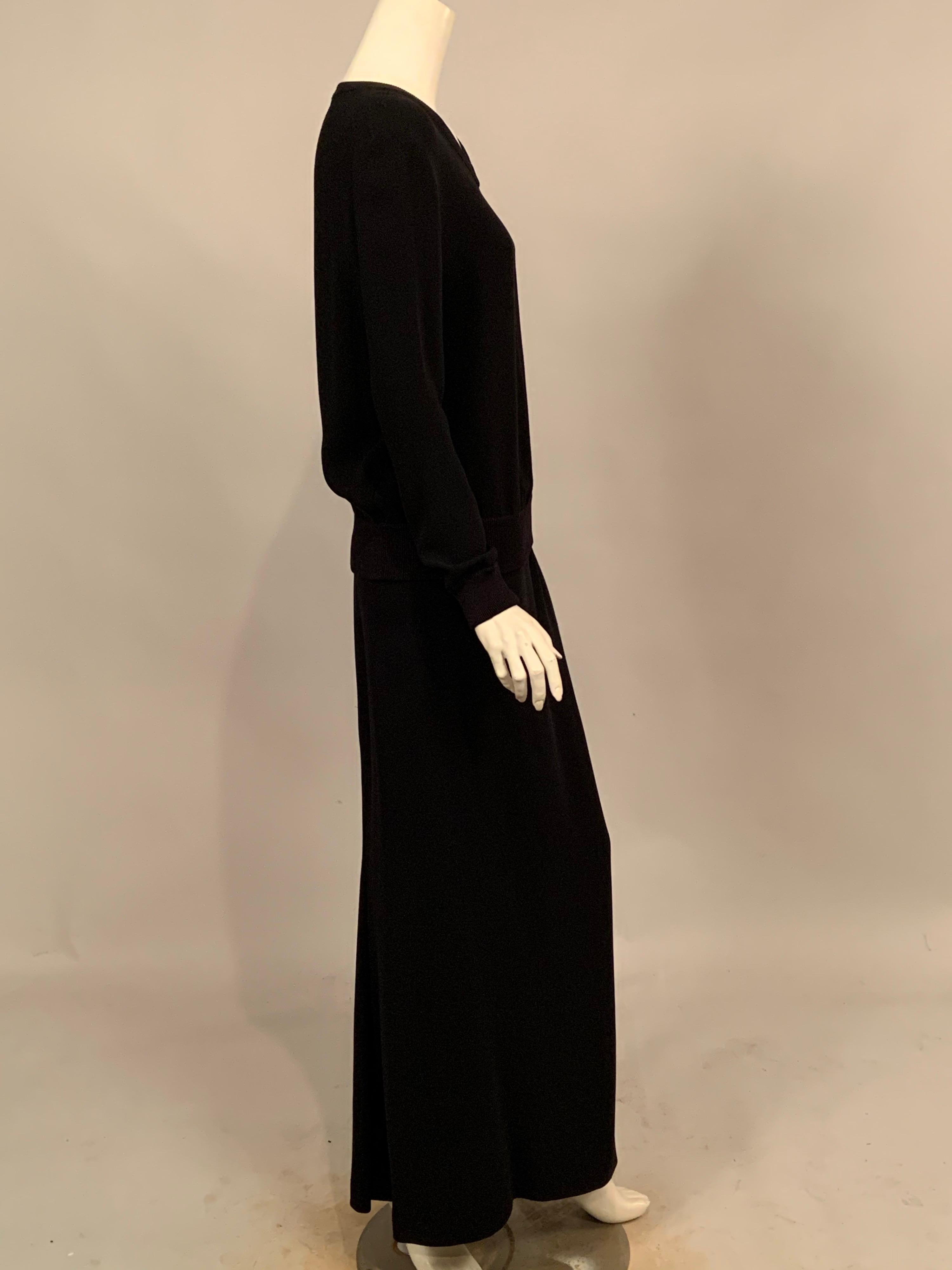 Valentino Haute Couture Black Silk Pullover Top, Skinny Pants and a Long Skirt 5