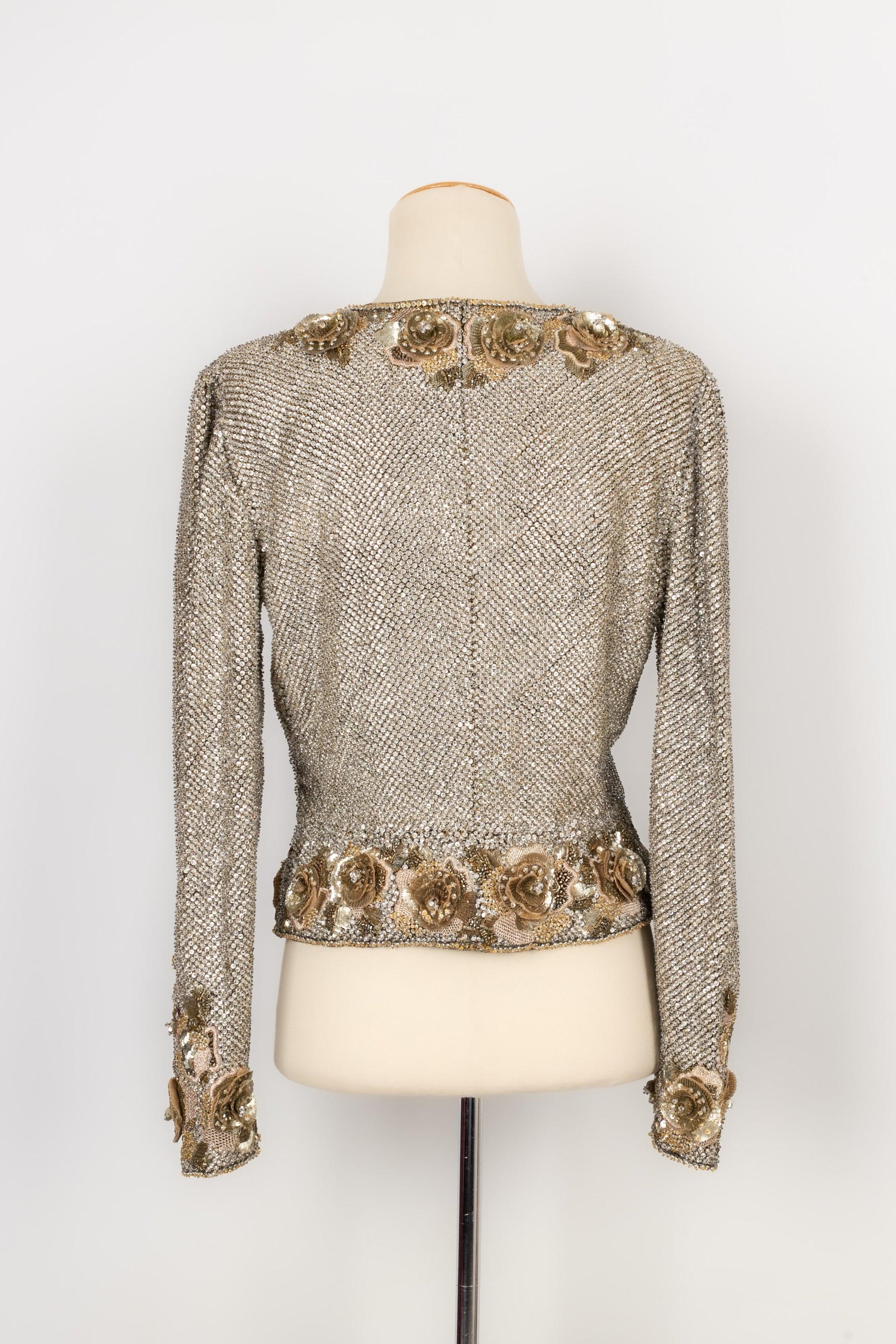 Brown Valentino Haute Couture Jacket Entirely Embroidered For Sale