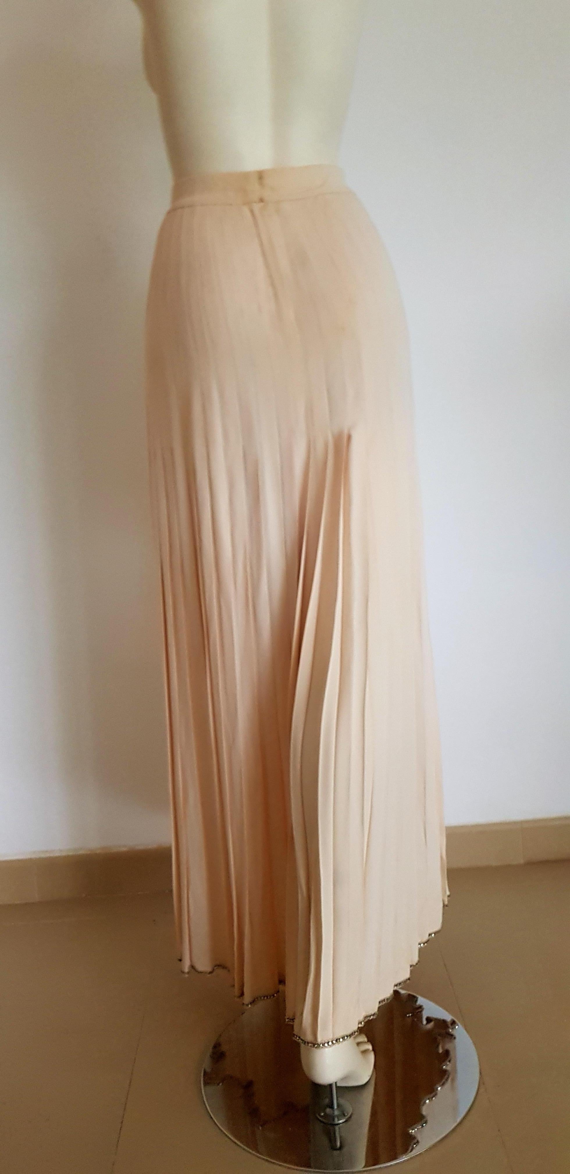 VALENTINO Haute Couture Top Skirt Swarovski Diamonds Waistband Silk Dress-Unworn For Sale 1