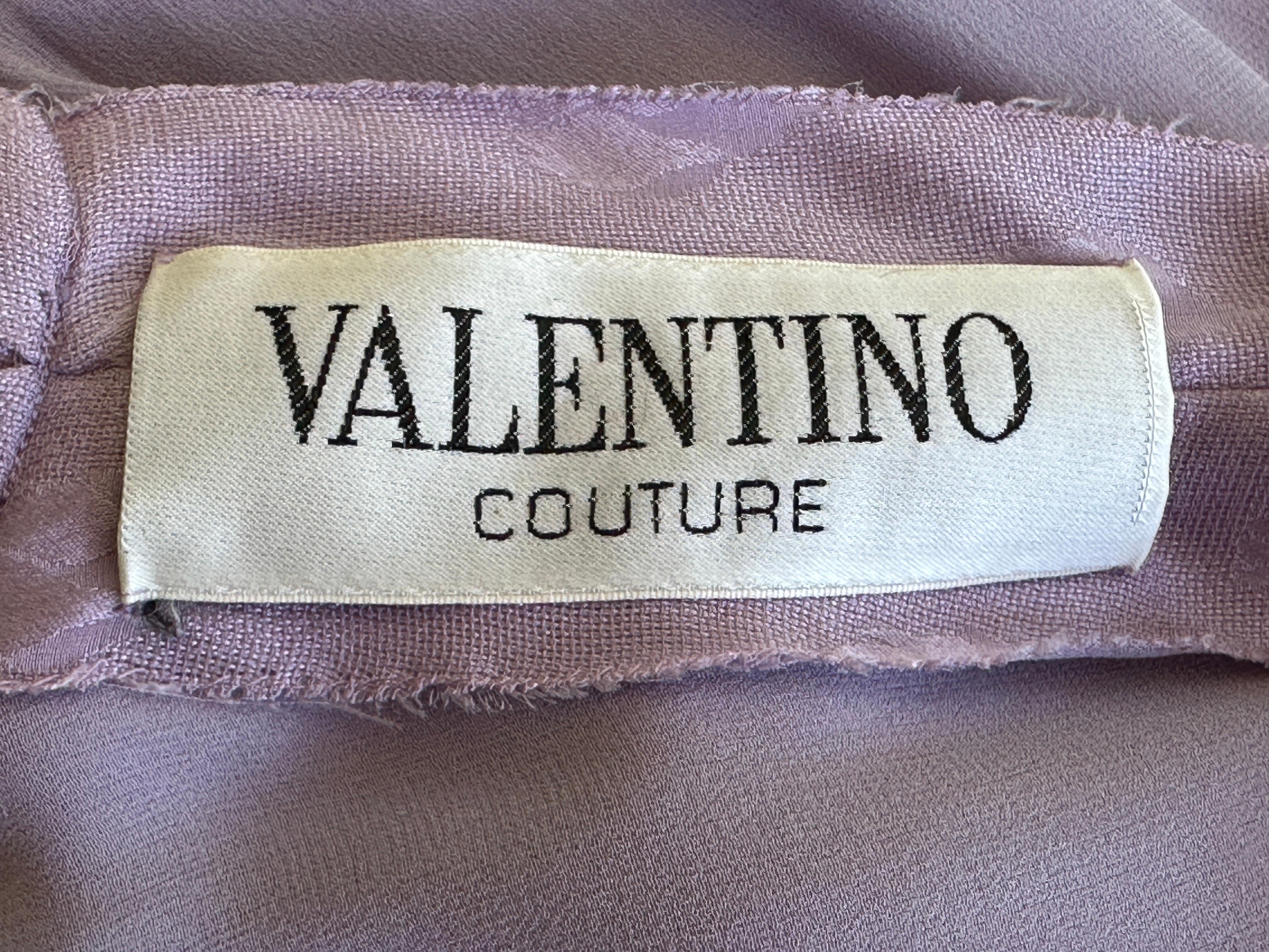 Valentino Haute Couture Vintage Purple Pleated Ruffled Dress For Sale 10
