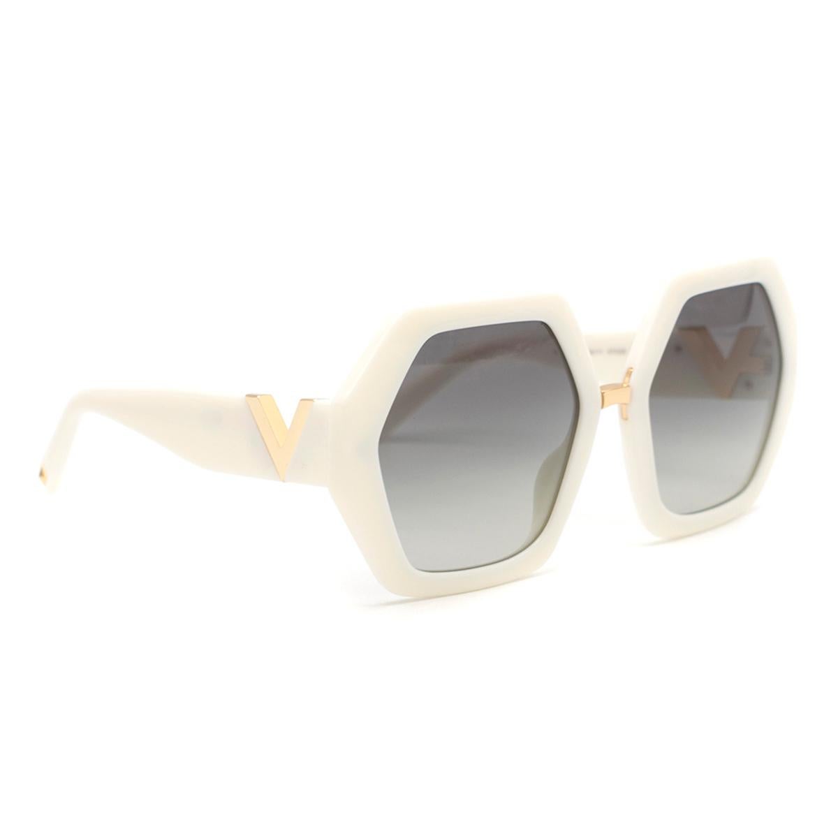 valentino white sunglasses