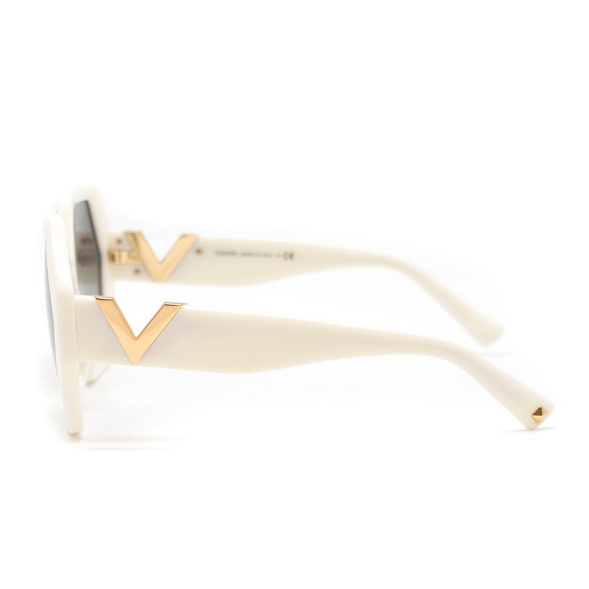 Valentino hexagon-frame acetate sunglasses In Excellent Condition For Sale In London, GB