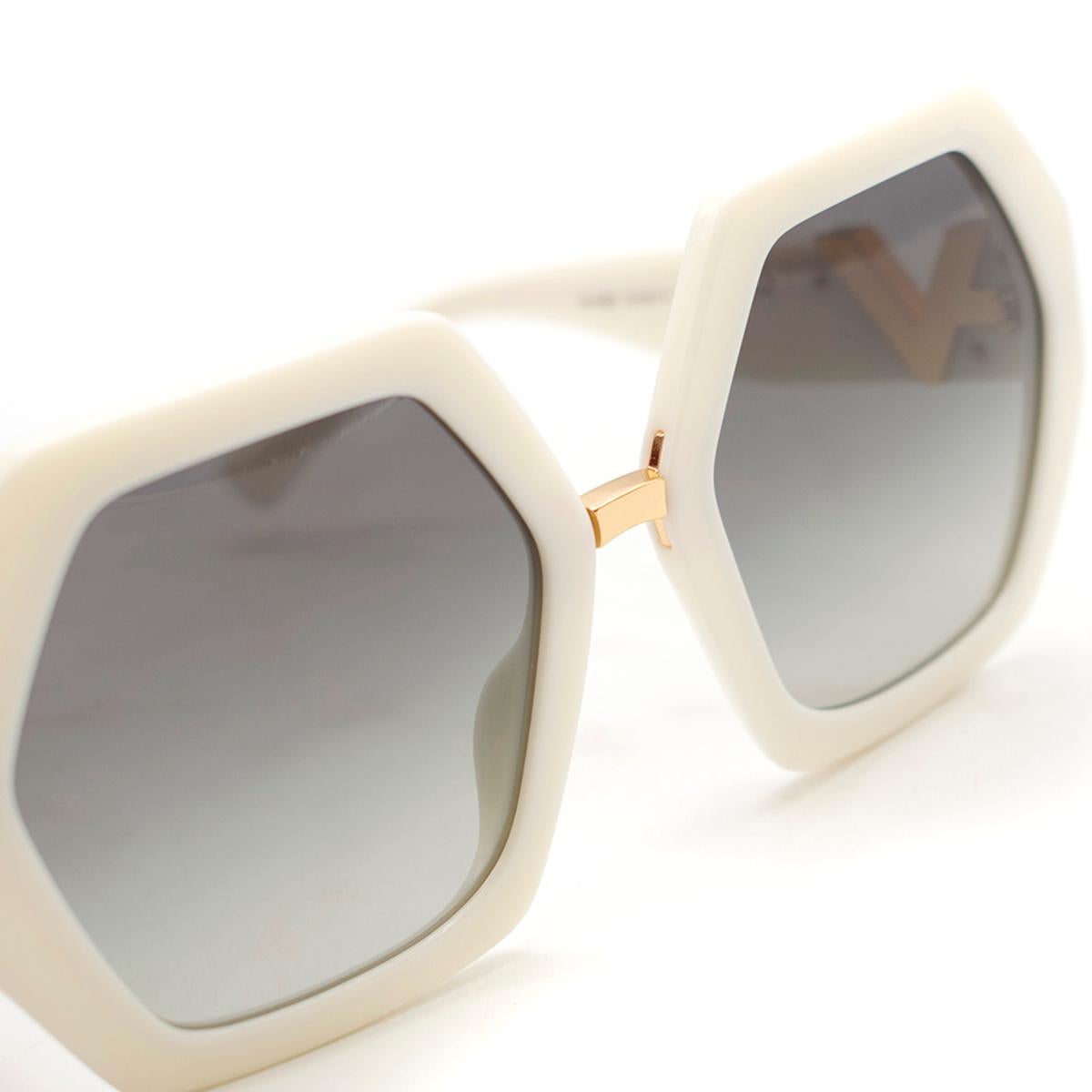Valentino hexagon-frame acetate sunglasses For Sale 2