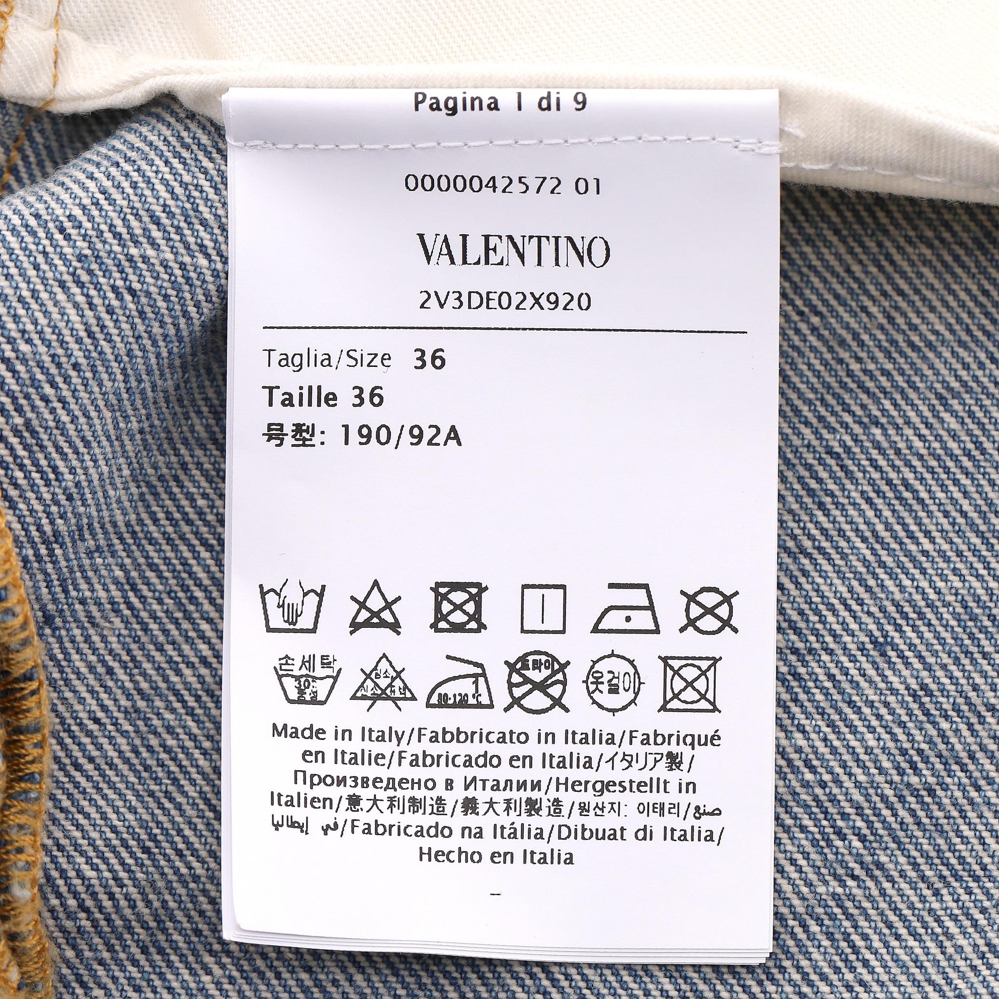 Valentino - Jean à jambe large et à taille haute en vente 3