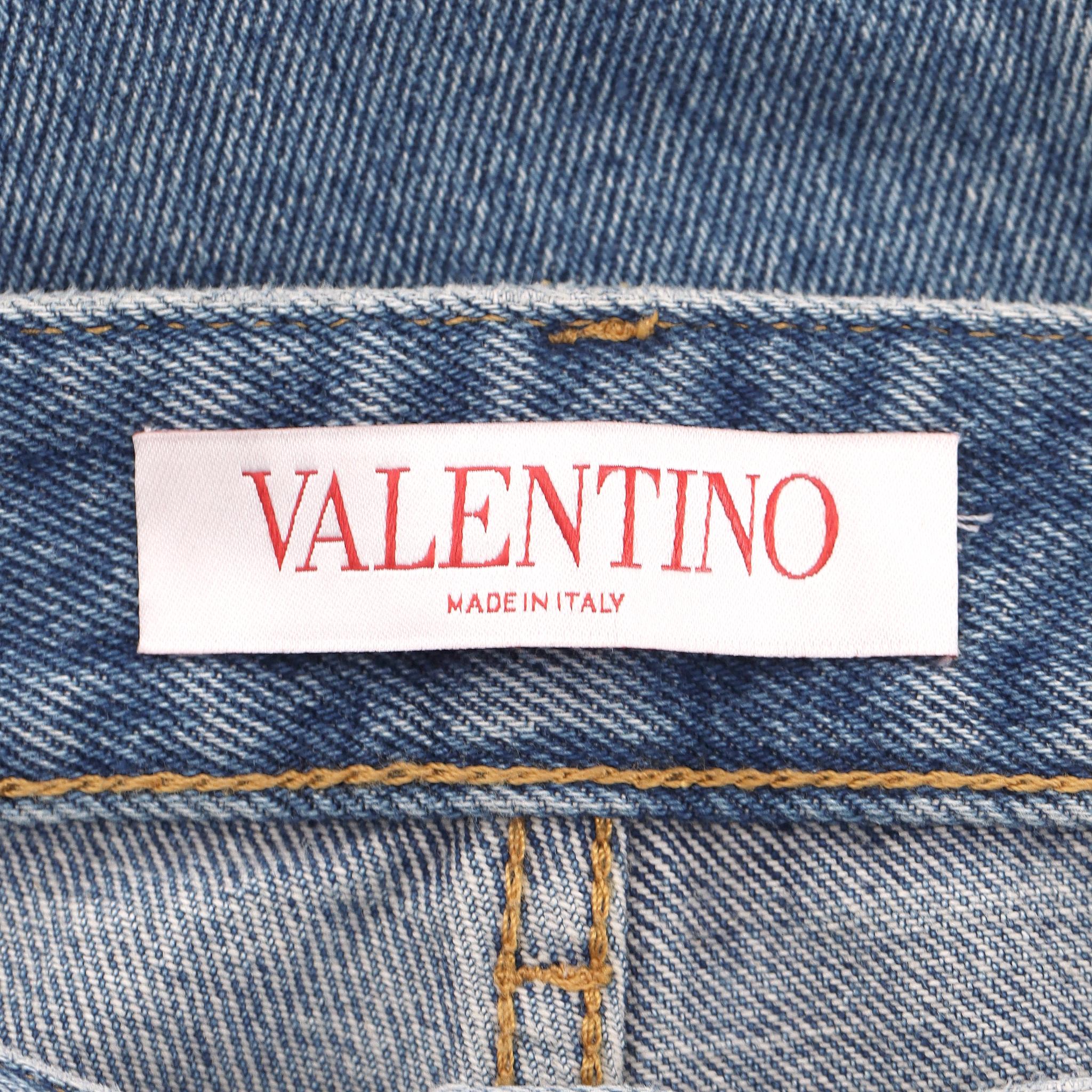 Valentino - Jean à jambe large et à taille haute Jeans en vente 2