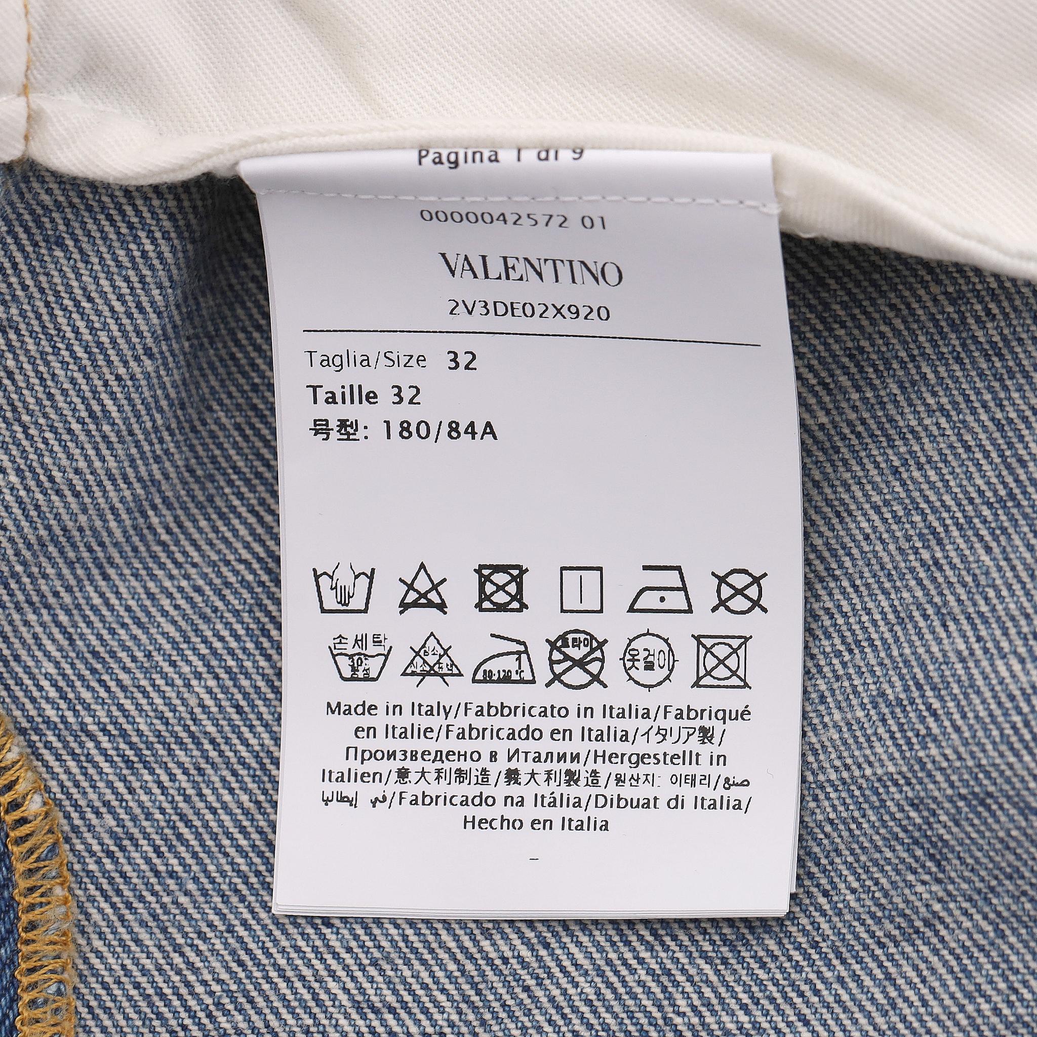 Valentino - Jean à jambe large et à taille haute Jeans en vente 3