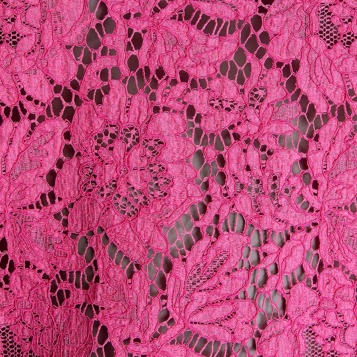 Women's VALENTINO hot pink cotton OVERSIZED LACE T-Shirt Shirt M For Sale