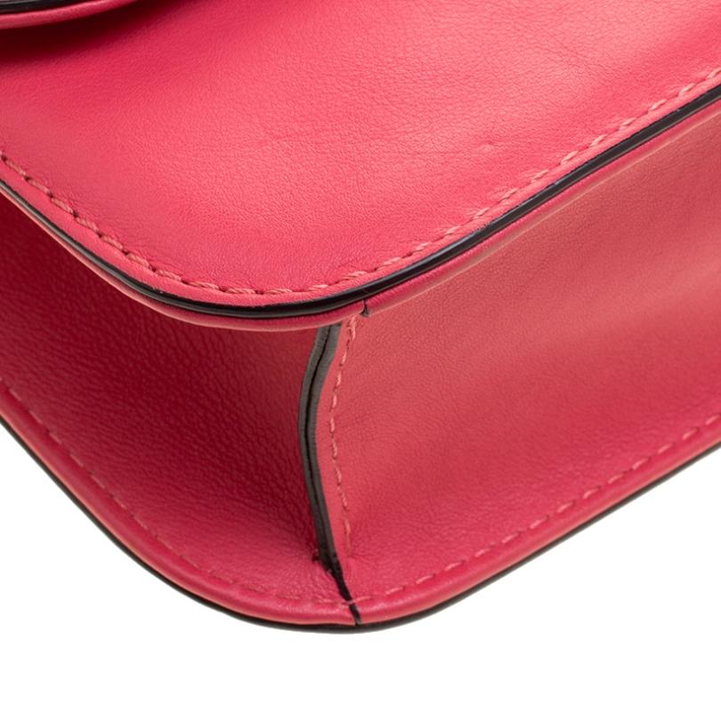 Valentino Hot Pink Leather Rockstud Medium Glam Lock Flap Bag 1