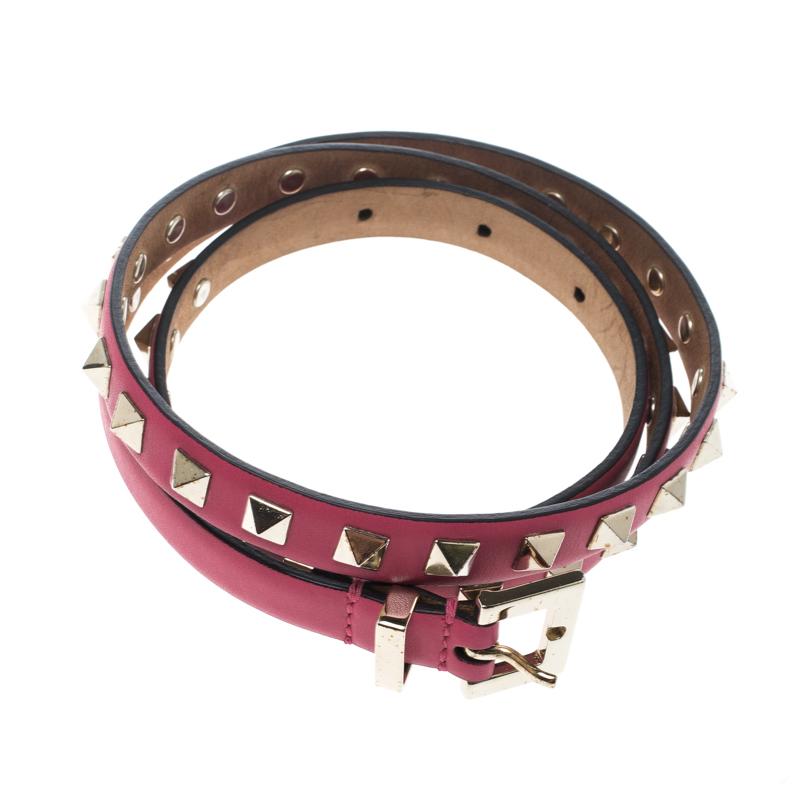 hot pink leather belt