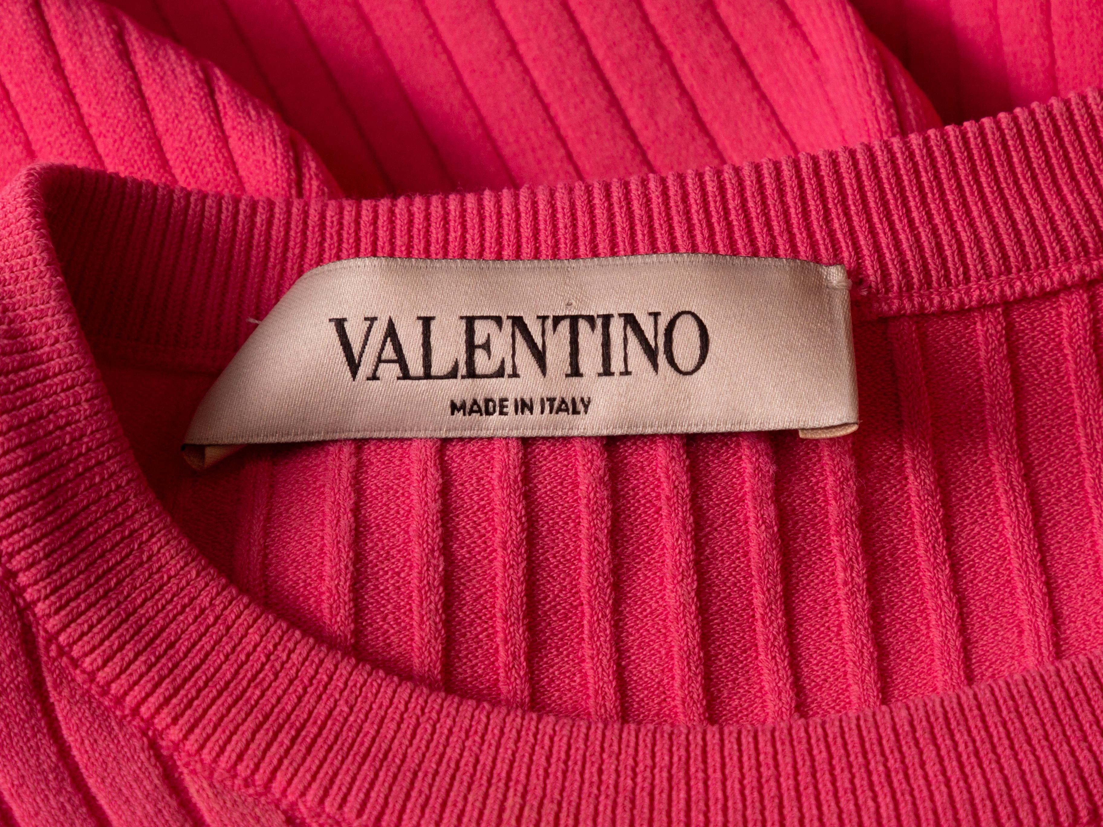 Valentino Hot Pink & Multicolor Rib Knit Sweater 1