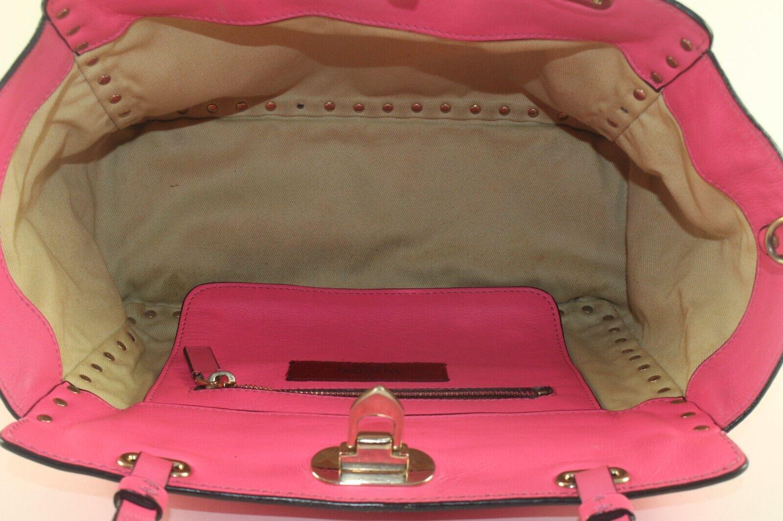Valentino Hot Pink Rockstud 2way Tote Small 1VAL1129K For Sale 6