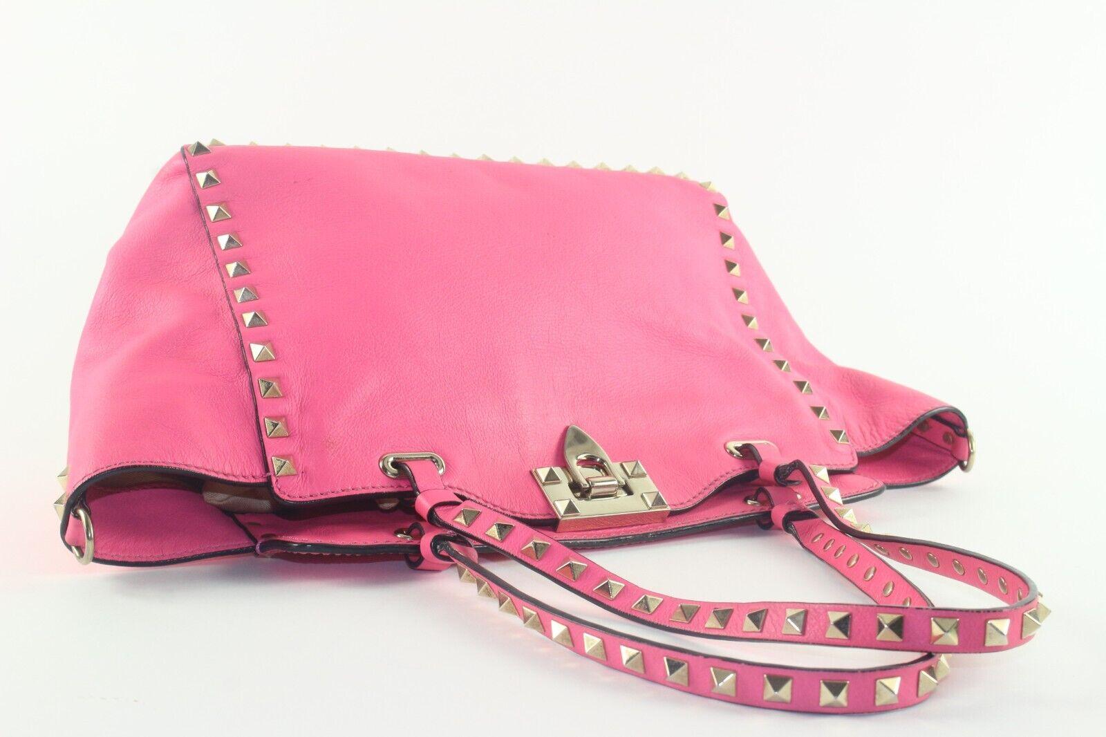 Valentino Hot Pink Rockstud 2way Tote Small 1VAL1129K For Sale 8