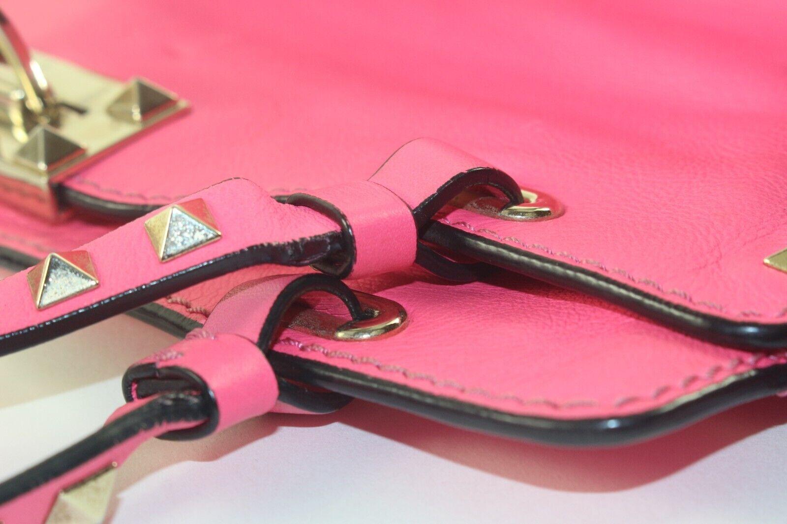 Valentino Hot Pink Rockstud 2way Tote Small 1VAL1129K For Sale 2