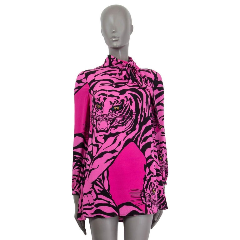 valentino hot pink dress Valentino - Hot Pink Wool Crepe Mini Dress