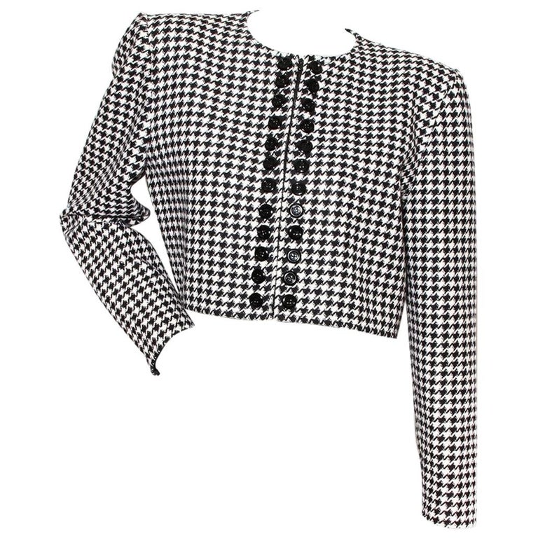 Self-Portrait Houndstooth crop jacket main image 0