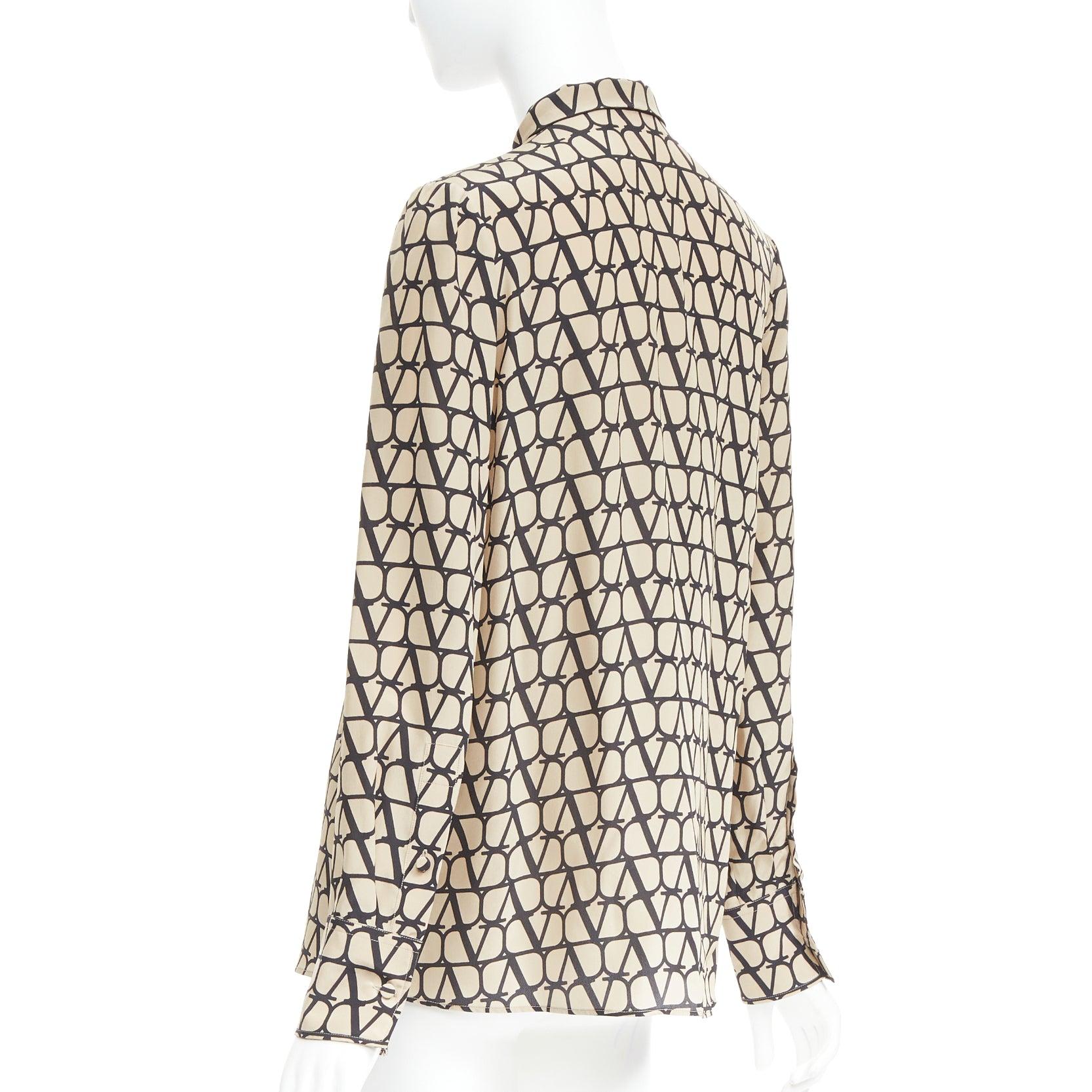 VALENTINO Iconographe Toile crepe de chine silk print tie blouse IT38 XS For Sale 2