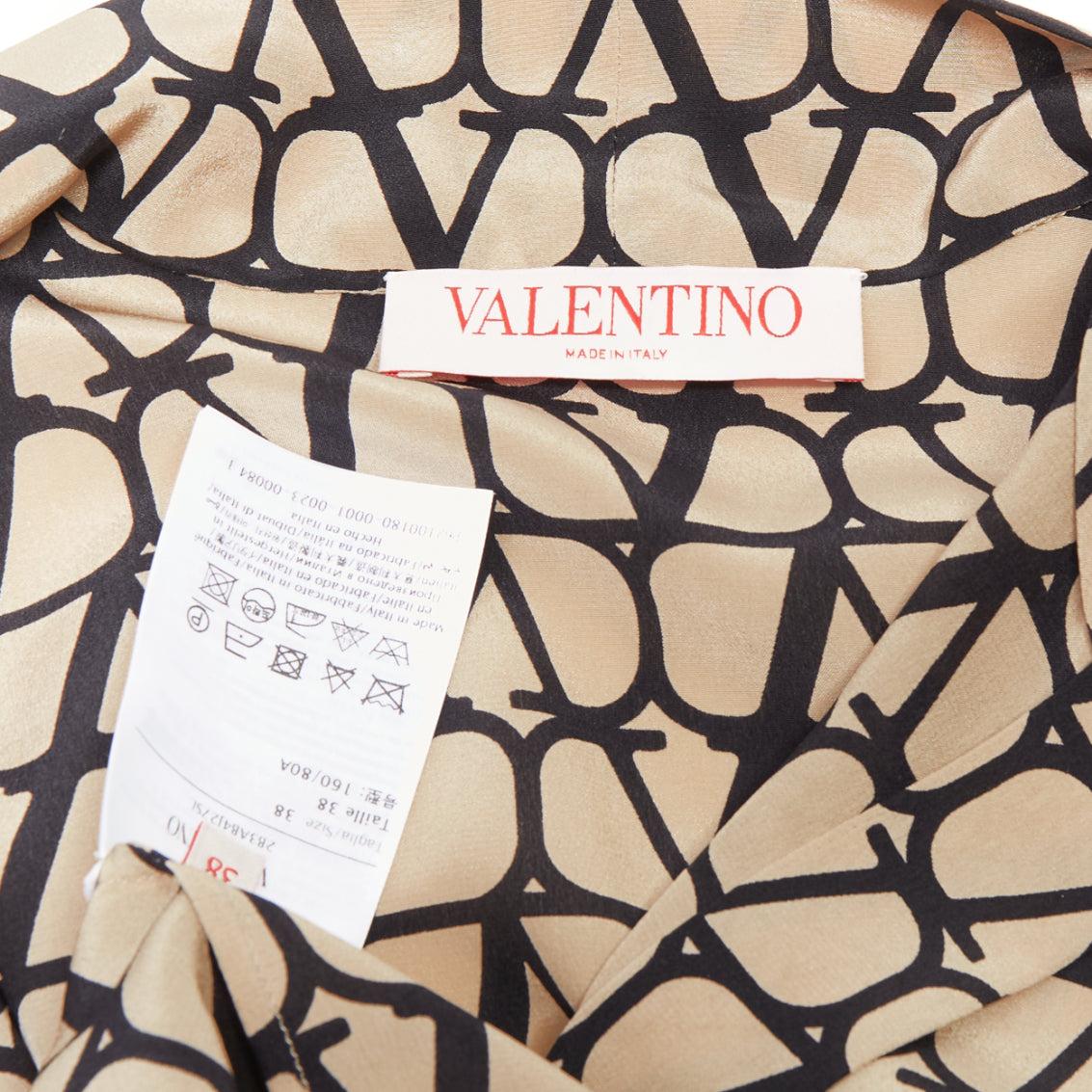 VALENTINO Iconographe Toile crepe de chine silk print tie blouse IT38 XS For Sale 4
