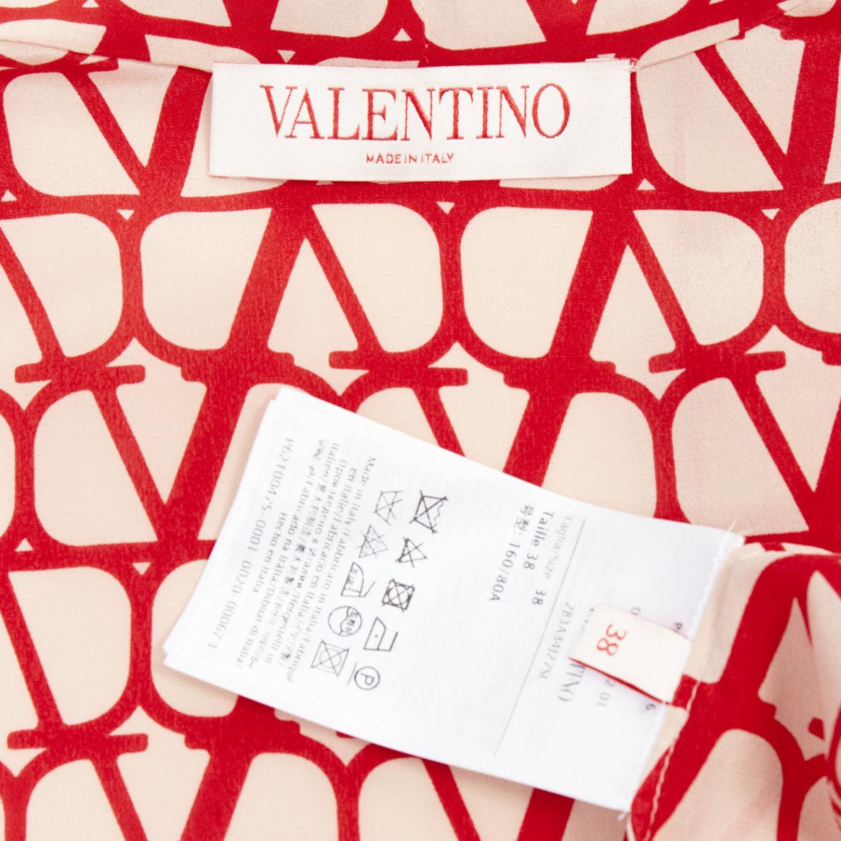 VALENTINO Iconographe Toile crepe de chine silk print tie blouse IT38 XS For Sale 4