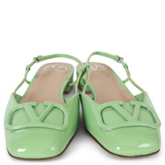 Valentino Greene & Greene & Greene in pelle verniciata 2024 VLOGO Scarpe Flats 40