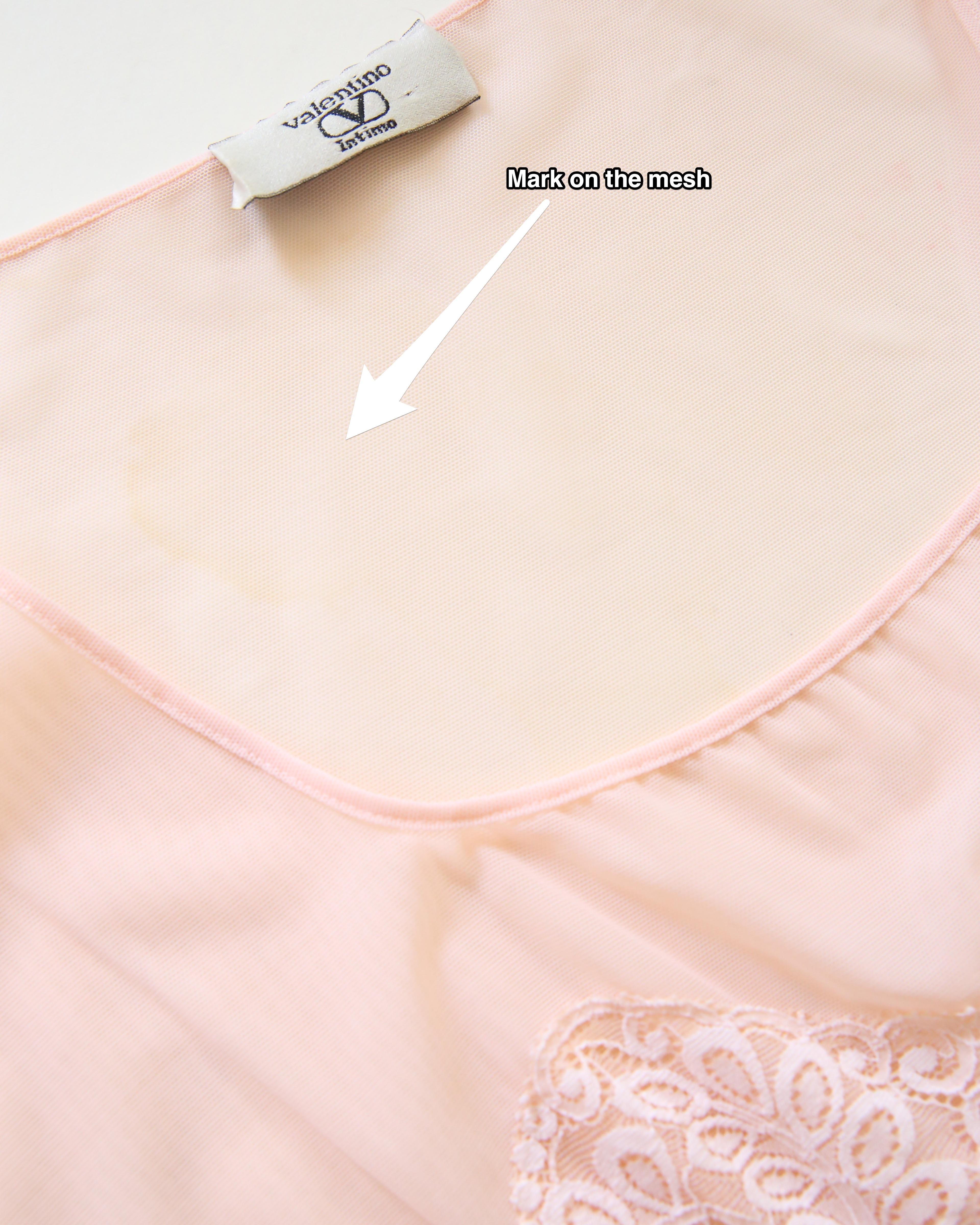 Valentino Intimo vintage pink satin sheer lace slip robe night gown midi dress  7