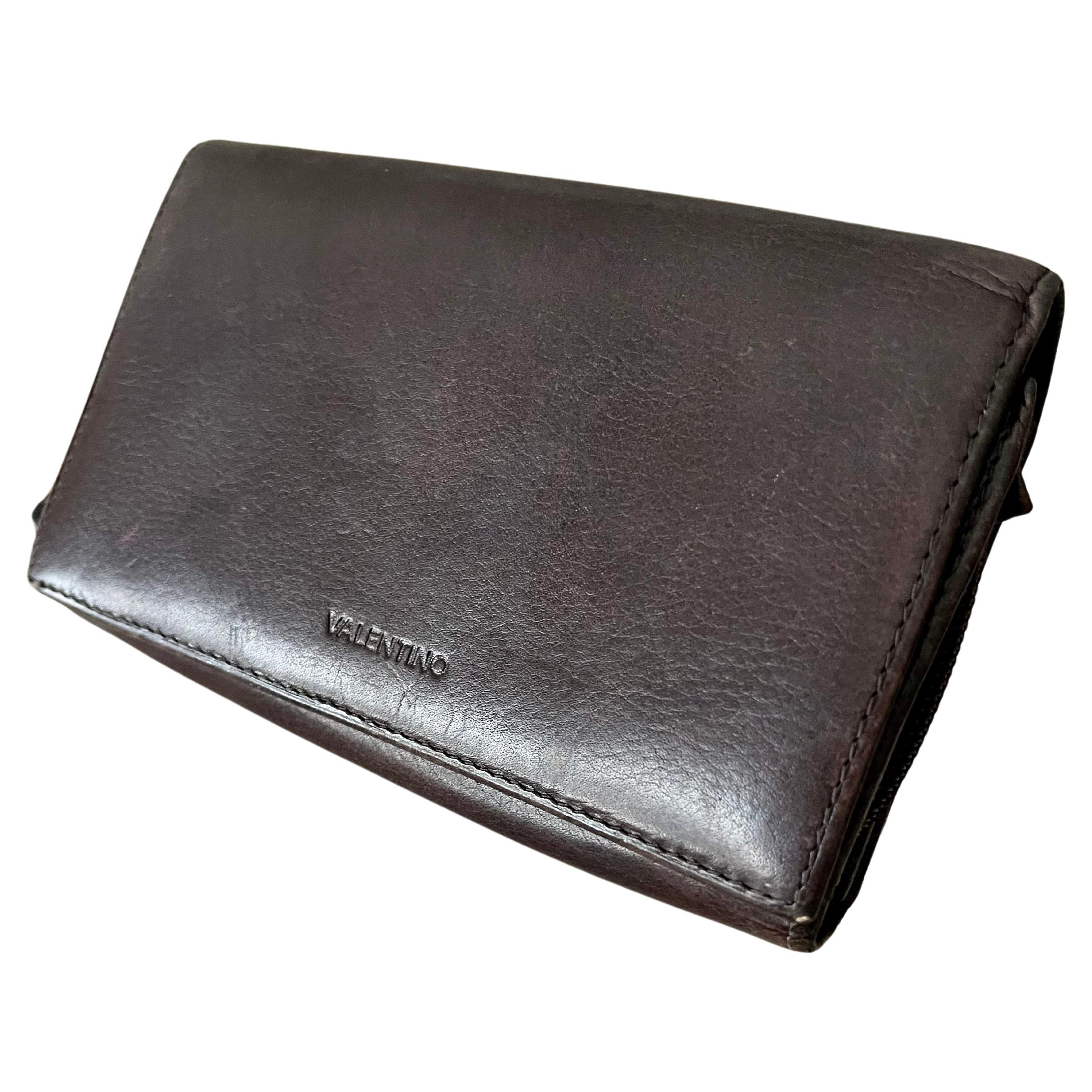 Valentino Italian Duo Fold Leather Wallet For Sale