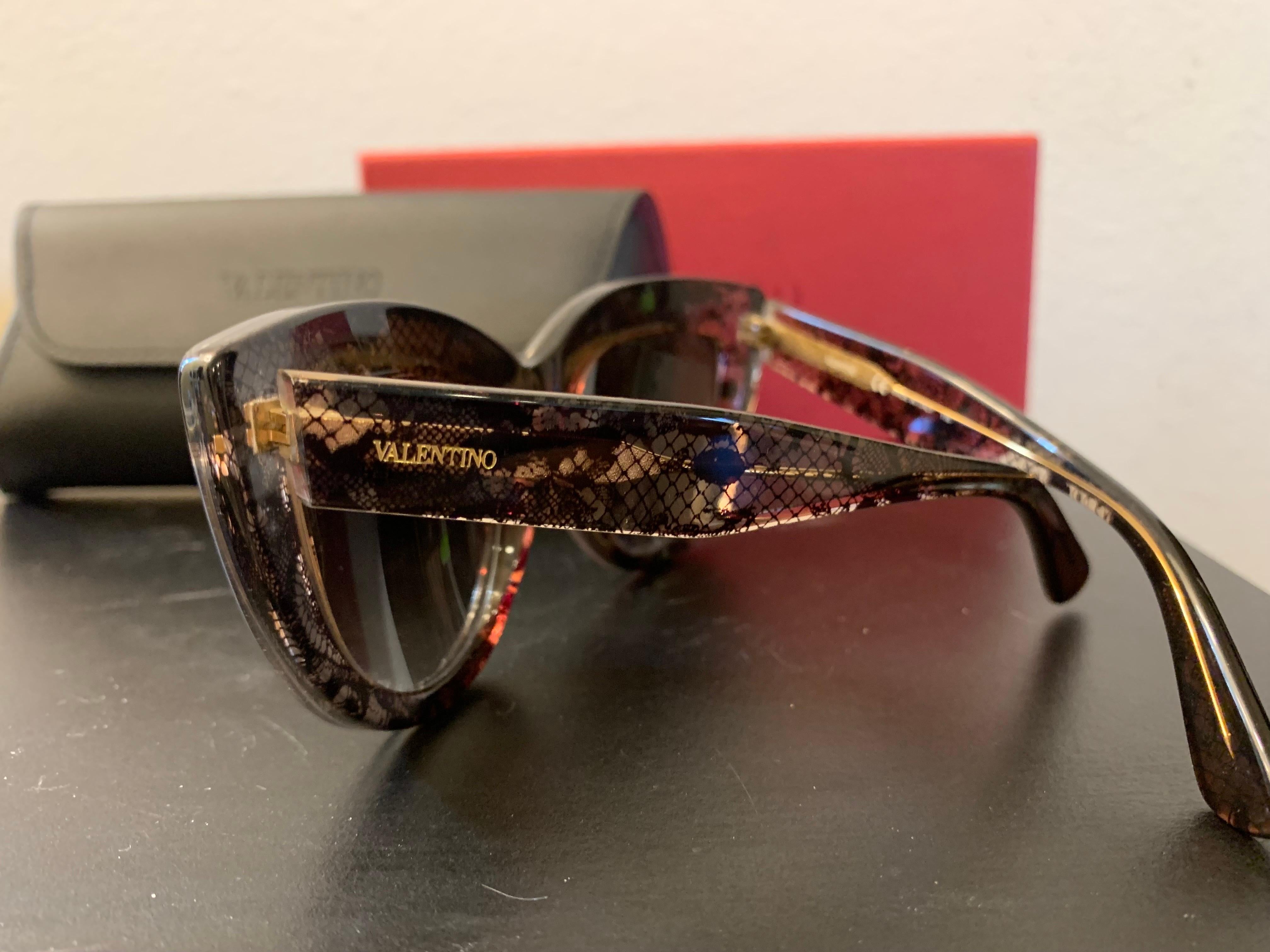 Valentino Italy Vintage Chic  “Lace” Cat Eye Sunglasses  For Sale 2